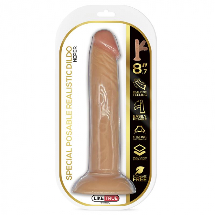 dildo realist Liketrue Neper, articulat, culoarea pielii, de 8.7 inch [6]