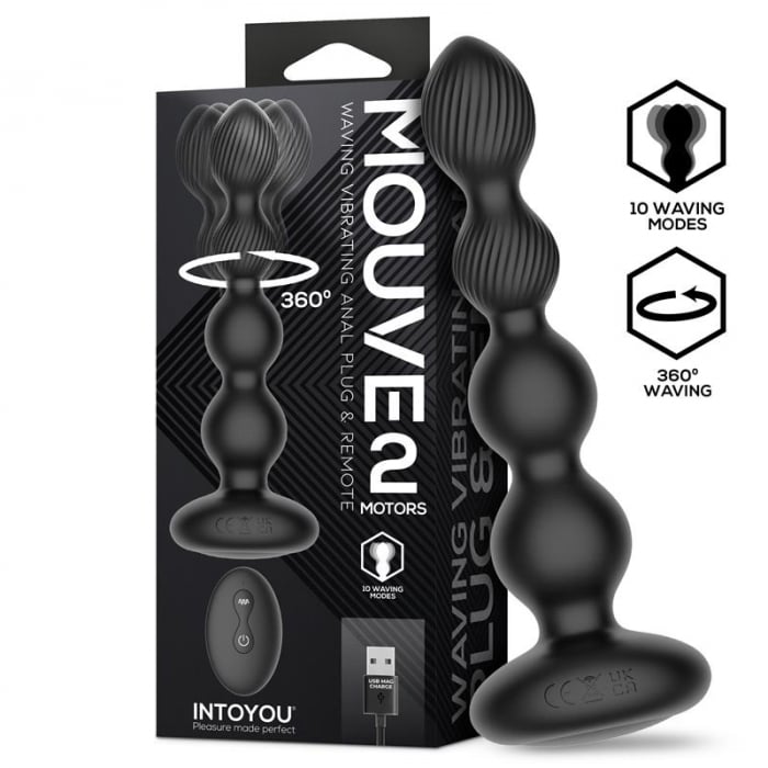 vibrator mouve butt plug cu oscilație și vibrație, cu Telecomandă și 2 Motoare [7]