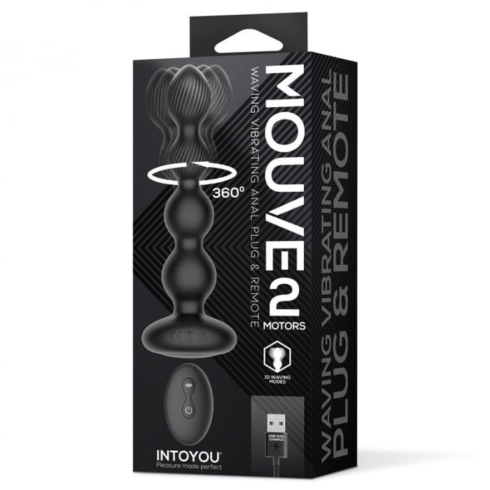 vibrator mouve butt plug cu oscilație și vibrație, cu Telecomandă și 2 Motoare [2]