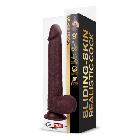 dildo Liketrue Slidy realist, în dublu strat, retractil și ajustabil, de 23 cm [4]