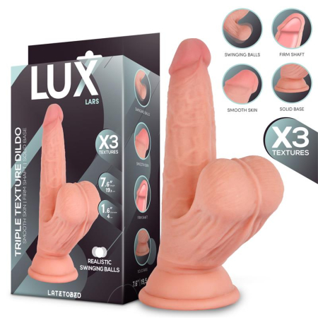 dildo - dildo LUX LARS de 19 cm, cu densitate triplă și bile oscilante
