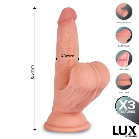 dildo LUX LARS de 19 cm, cu densitate triplă și bile oscilante [2]