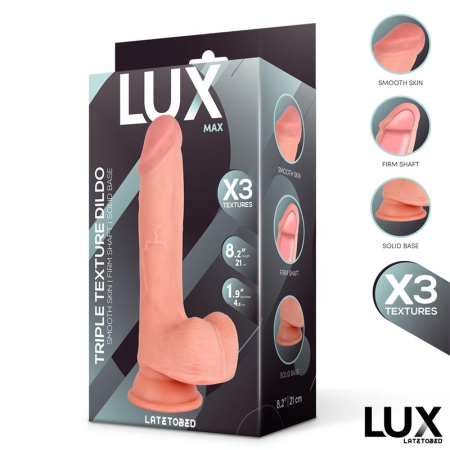 dildo - dildo LUX MAX de 21 cm, cu densitate triplă și bile