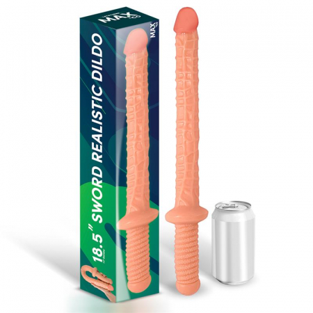dildo realist MAX & CO în formă de sabie, culoarea pielii, 18.5 inch [3]