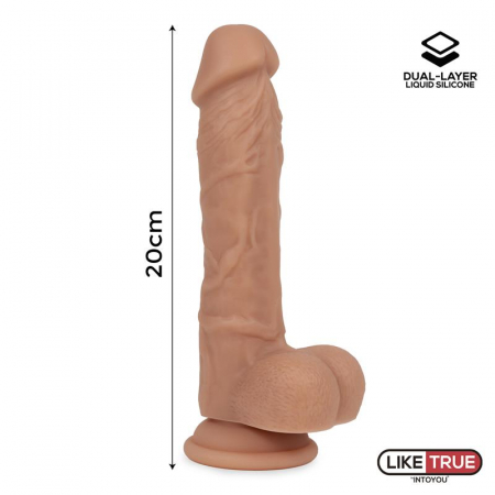 dildo Liketrue realist, din silicon lichid în dublu strat, culoarea pielii, 8 inch [1]