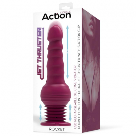 dildo - vibrator action Rocket Ultra Jet Thruster, cu ventuză puternică