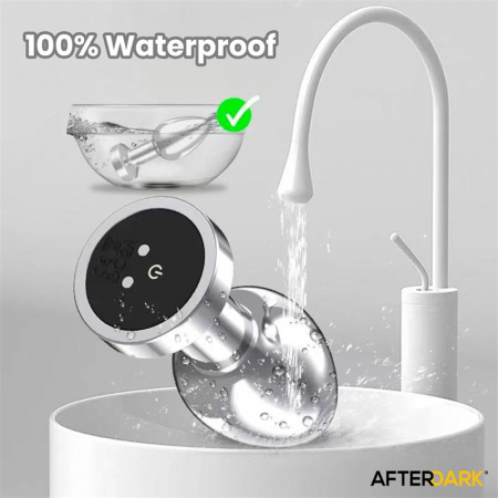 dop anal argintiu Afterdark Dimpor, cu vibrații și încărcare prin USB, mărimea M [5]