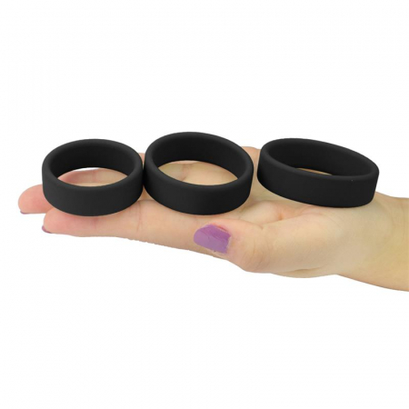 seturi - set de 3 inele pentru penis Power Ring, Negre
