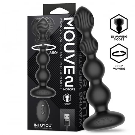 vibrator mouve butt plug cu oscilație și vibrație, cu Telecomandă și 2 Motoare [6]