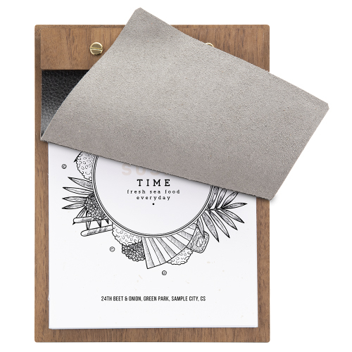 Clipboard lemn nuc + coperta piele [2]