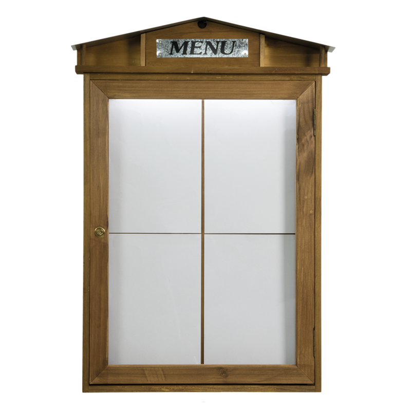 Display lemn 4xA4 Rustic iluminat LED [3]