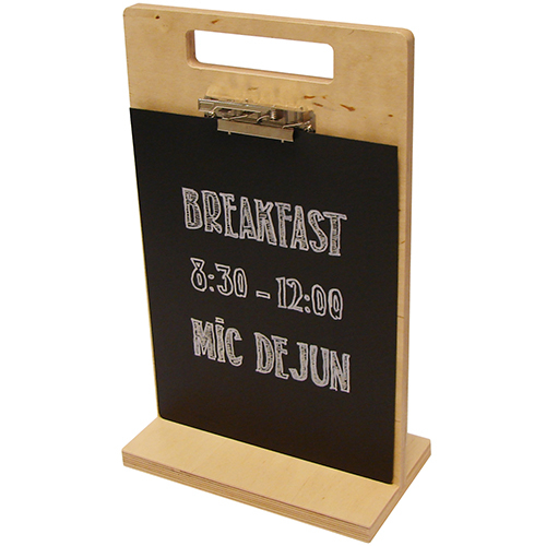 Display meniu Contactless A4 Wood + marker alb [2]