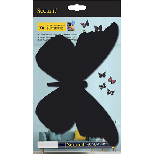 Set 7 tablite de perete model Fluture 3D + marker creta lichida [2]