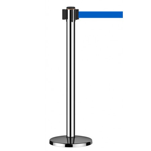 Set baza + stalp inox cu banda retractabila albastra [1]