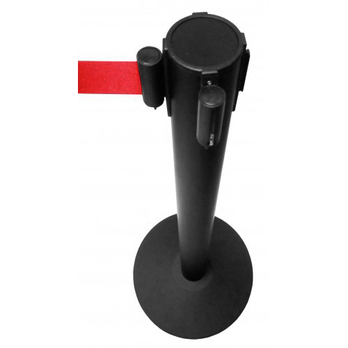 Set baza + stalp negru cu banda retractabila rosie [2]