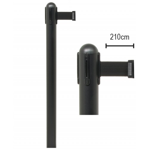 Set baza + stalp negru cu banda retractabila rosie [4]