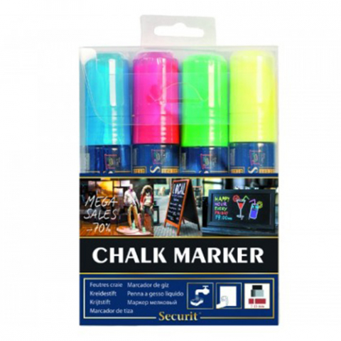 Markere creta lichida - Set markere creta mari 4 culori 7-15mm