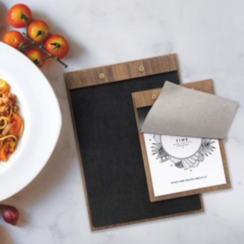 Clipboard lemn nuc + coperta piele [2]