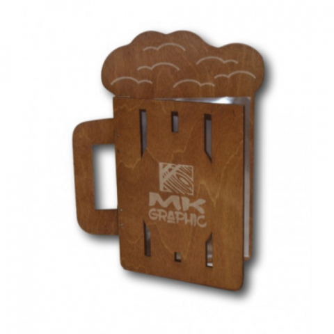 Meniuri Lemn & Lemn de nuc - Coperta din lemn meniu Beer