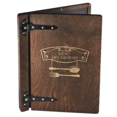 Meniuri Lemn & Lemn de nuc - Coperta din lemn meniu Blackboard