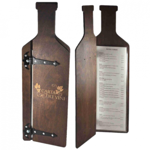 Meniuri Lemn & Lemn de nuc - Coperta din lemn meniu Bottle