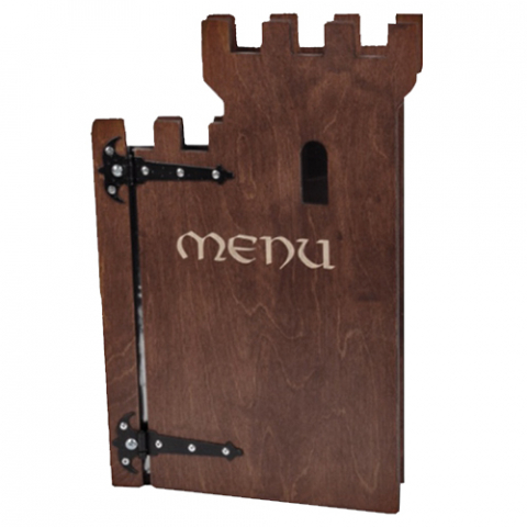 Meniuri Lemn & Lemn de nuc - Coperta din lemn meniu Castel