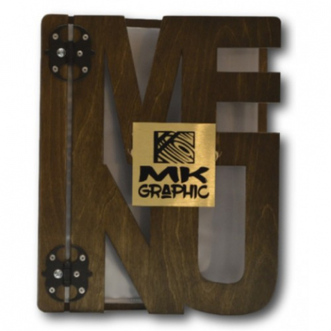 Meniuri Lemn & Lemn de nuc - Coperta meniu CUT din lemn