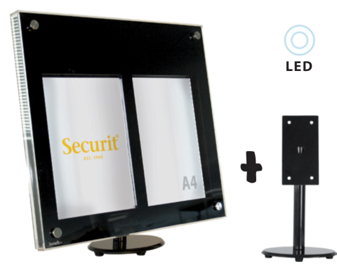 Display Acrylic - Display acrylic iluminat cu LED și suport de masă inclus.