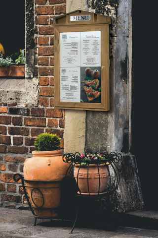 Rustic - Display lemn 4xA4 Rustic iluminat LED