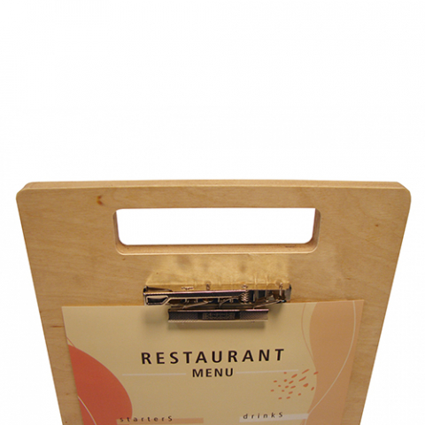 Display meniu Contactless A4 Wood + marker alb [5]