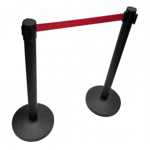 Stalpi cu banda retractabila - Set 2 stalpi otel cu banda retractabila