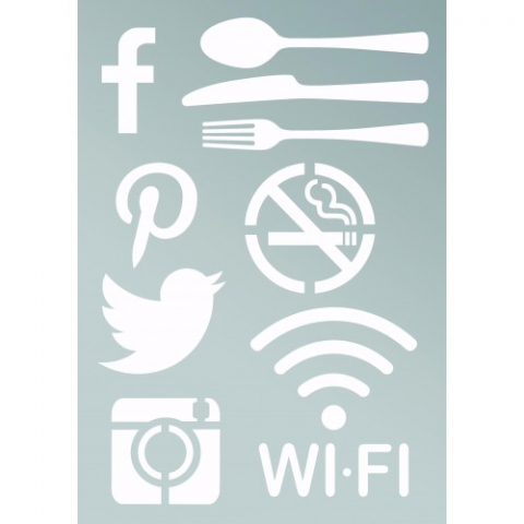 Afisare & Semnalistica - Set 5 sabloane pentru scris cu creta pe tabla