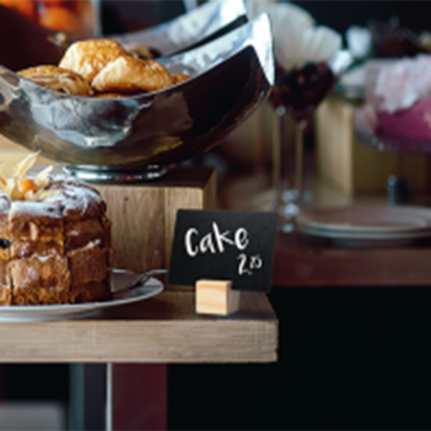 Set 6 etichete placute 7,5X10cm + marker + suport cub lemn [1]