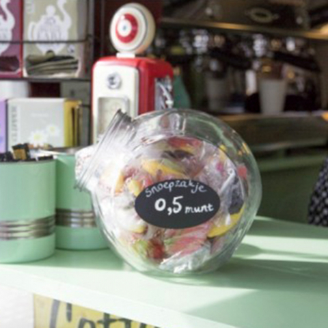 Etichete pret & Suporturi etichete - Set 8 etichete adezive inscriptionabile cu marker creta