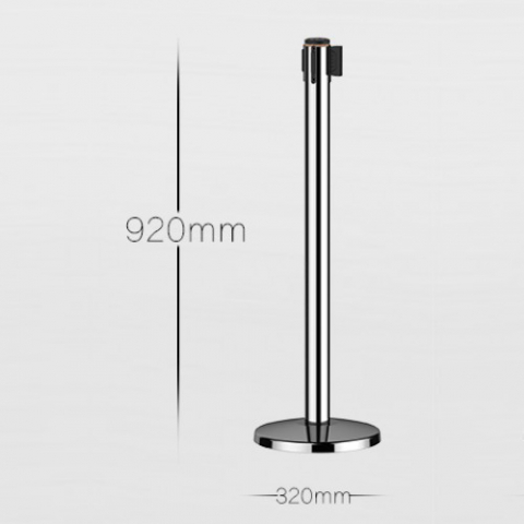 Set baza + stalp inox cu banda retractabila albastra [4]