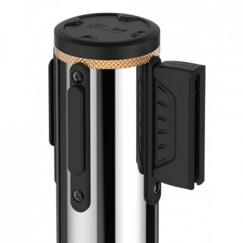 Set baza + stalp inox cu banda retractabila albastra [1]