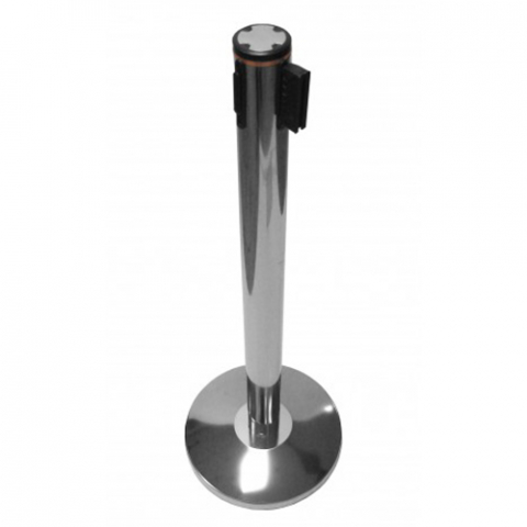 Set baza + stalp inox cu banda retractabila albastra [2]