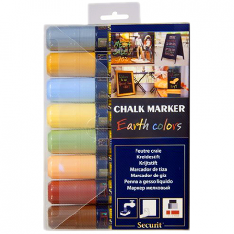 Markere creta lichida - Set markere creta mari 8 culori pastel 7-15mm