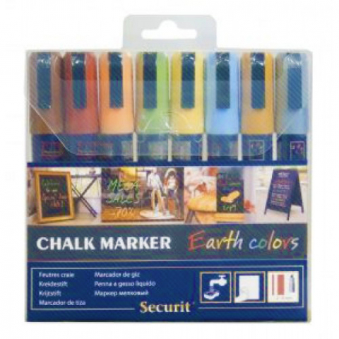 Markere creta lichida - Set markere creta medii 8 culori pastel 2-6mm