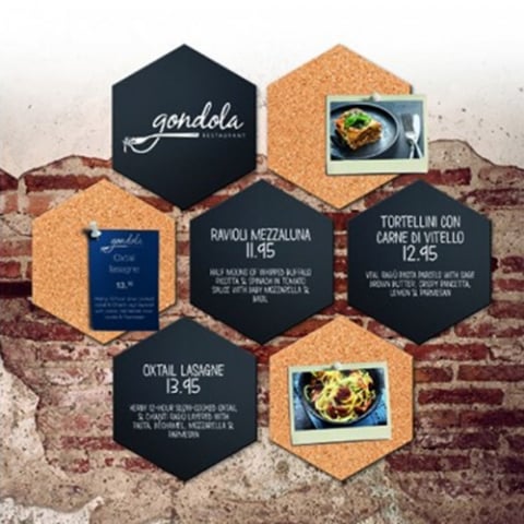 Tabla de perete - Set Wall Silhouette Hexagon