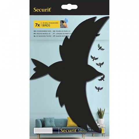 Set 7 tablite de perete model Pasare 3D + marker creta lichida [1]