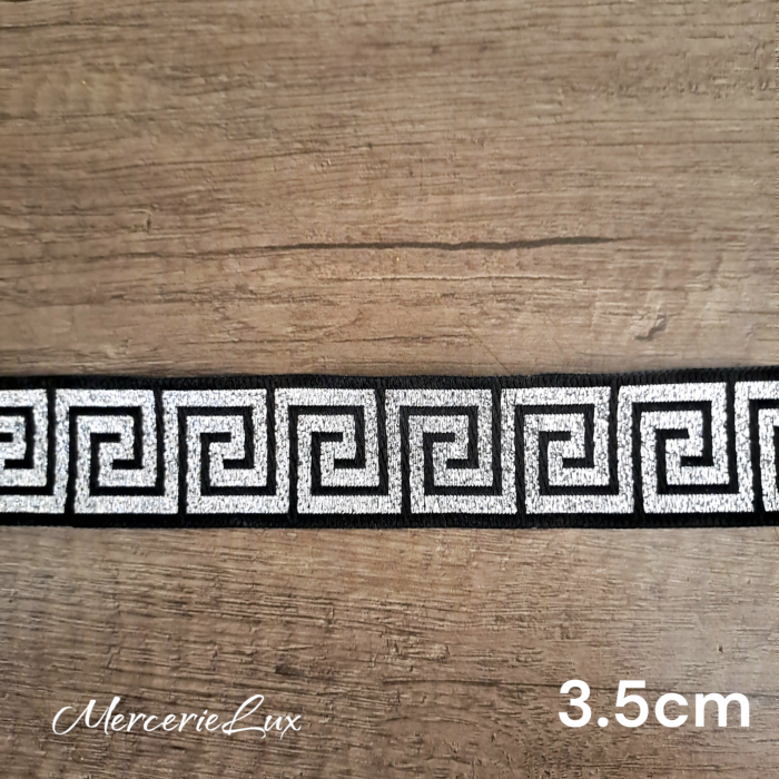 banda decorativa motiv geometric negru/ag [1]
