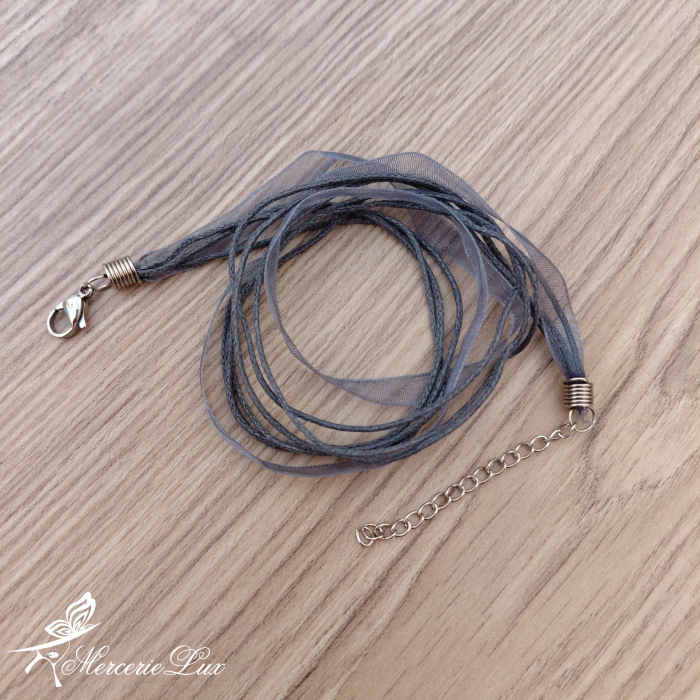 baza colier organza si snur cerat 43cm [1]