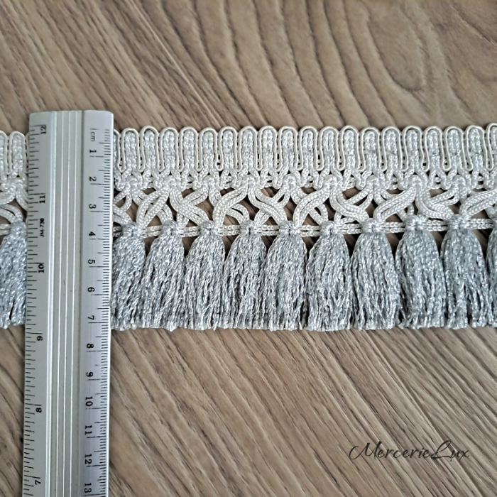 ciucuri argintii cu banda impletita 7cm [2]