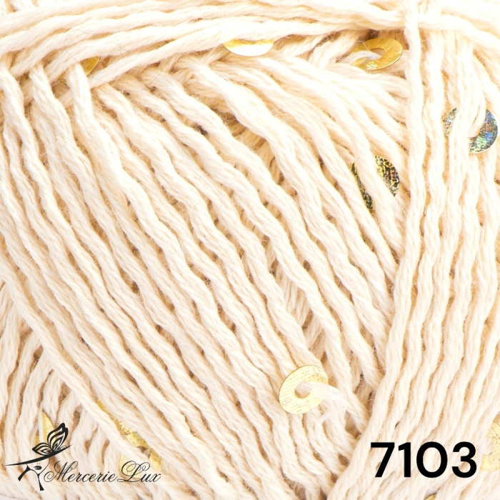 cotton gold paillettes yarnart fir tricotat cu paiete [2]