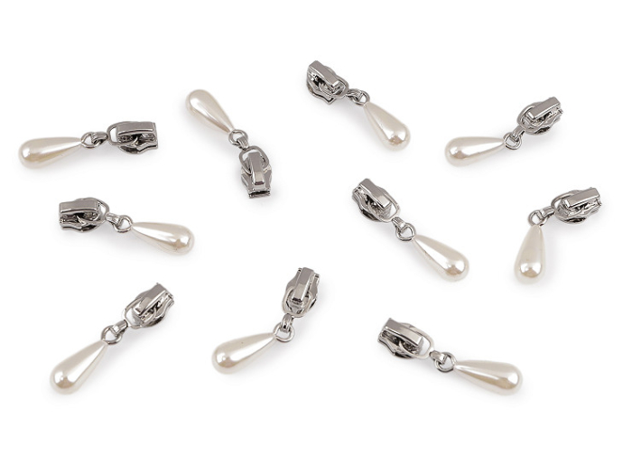 cursor decorativ cu perle pentru fermoar spiralet 3mm [2]