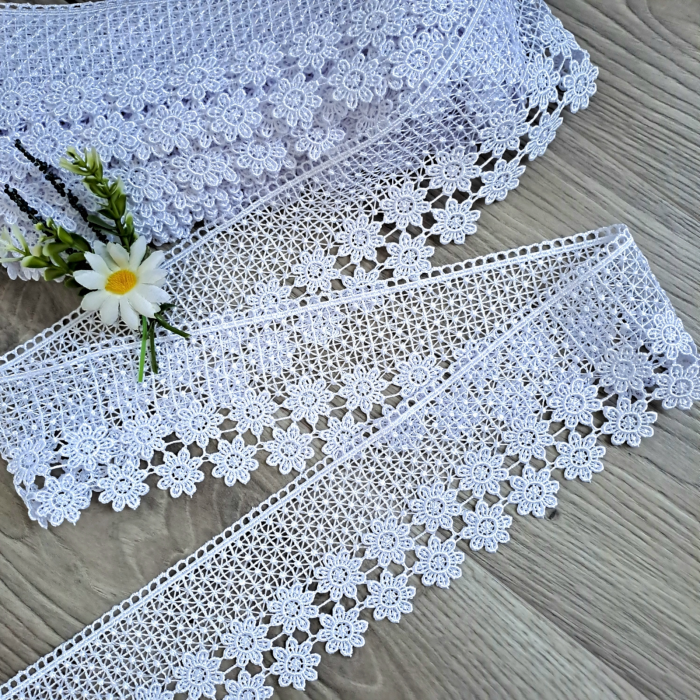 dantela alba poliester 2 randuri flori [1]