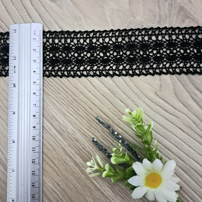 dantela mijloc neagra din bumbac 45mm [4]