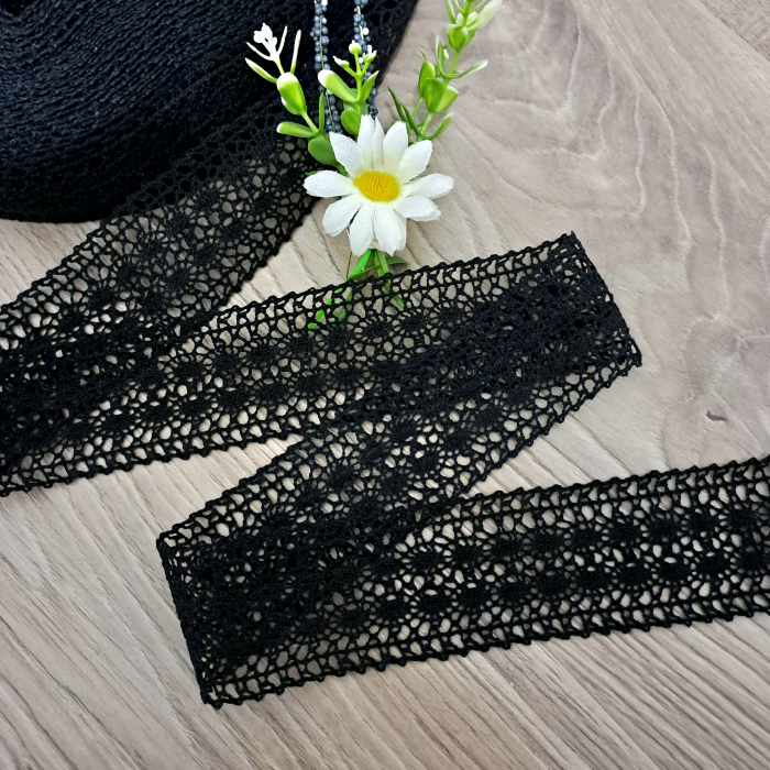 dantela mijloc neagra din bumbac 45mm [1]