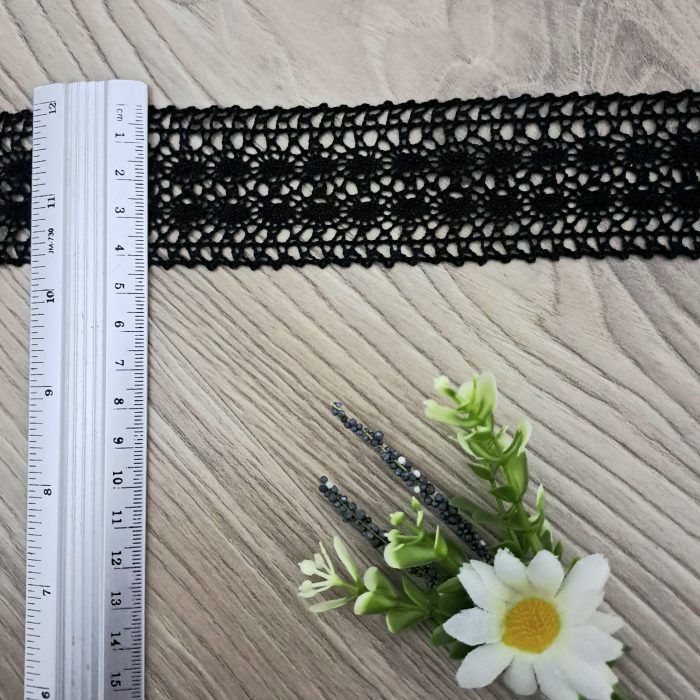 dantela mijloc neagra din bumbac 45mm [2]